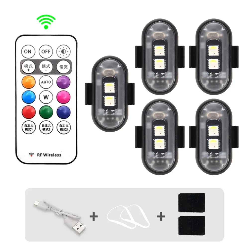 Wireless RGB Car LED Strobe Lights